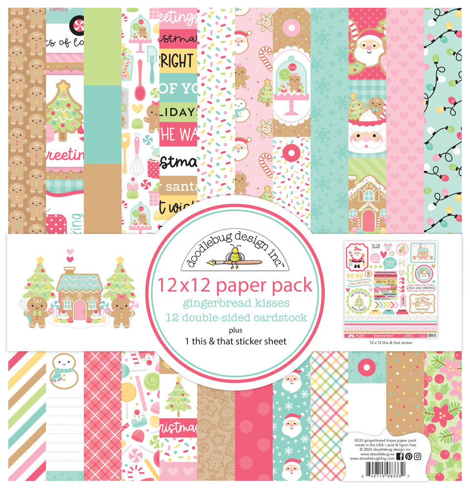 Doodlebug Design - Gingerbread Kisses Paper Pack 12x12"