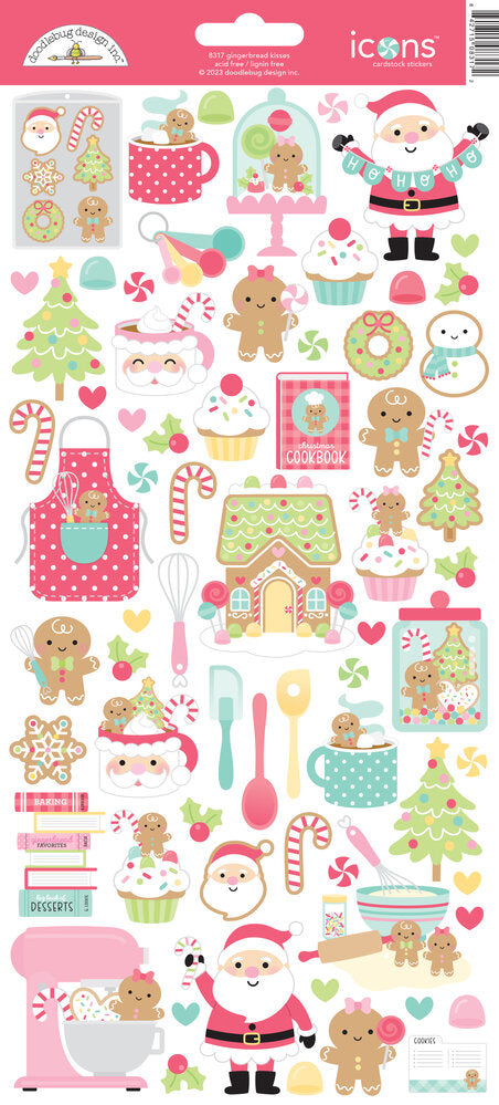 Doodlebug Design - Gingerbread Kisses Icons Stickers