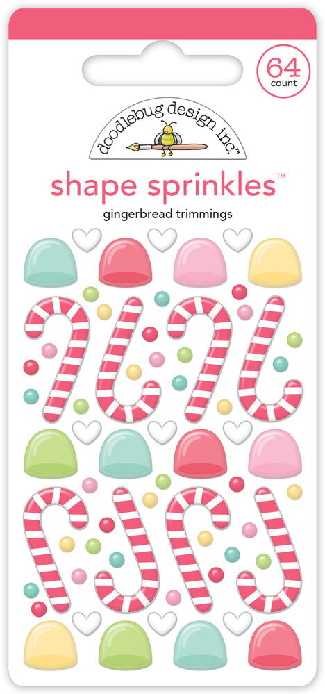 Doodlebug Design - Gingerbread Trimmings Shape Sprinkles