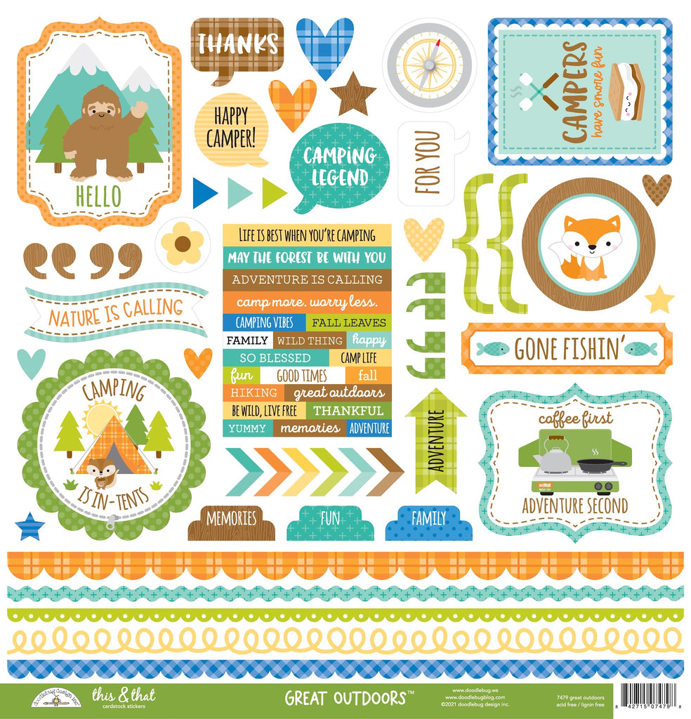 Doodlebug Design - Great OutdoorsThis & That Stickers 12x12"