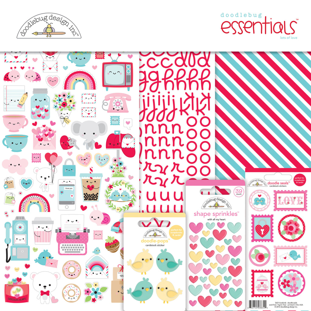 Doodlebug Design - Lots of Love Essentials Kit 12x12"