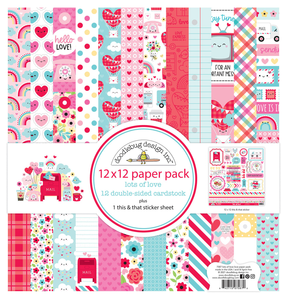 Doodlebug Design - Lots of Love Paper Pack 12x12"