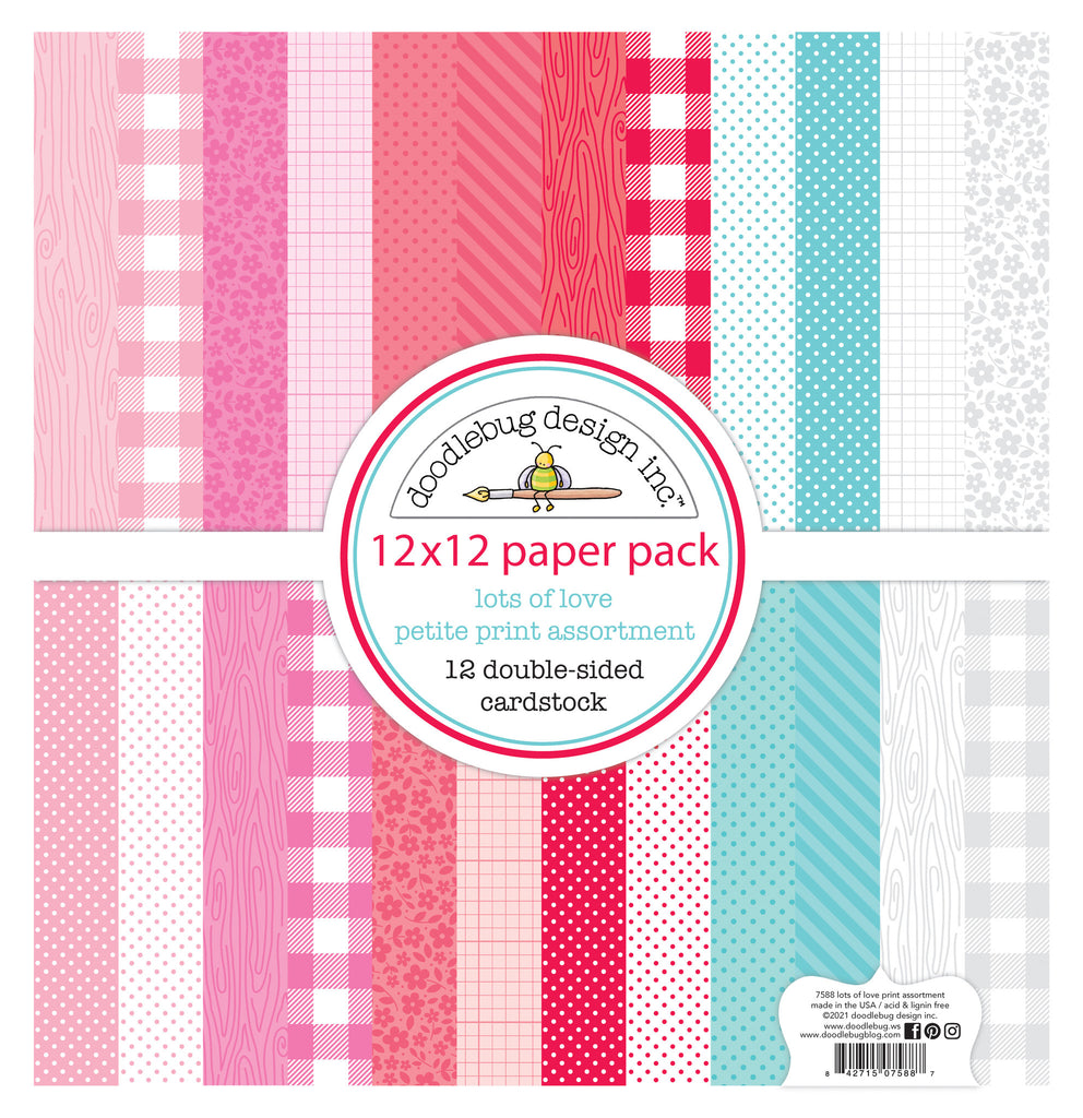 Doodlebug Design - Lots of Love Petite Prints Paper Pack 12x12"