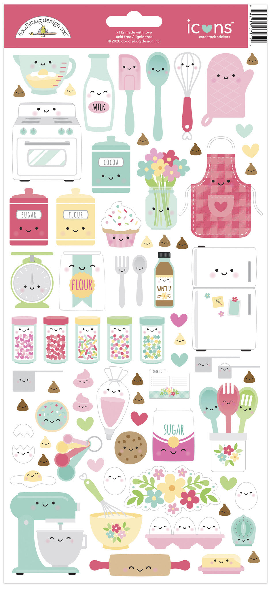 Doodlebug Design - Made With Love Icons Sticker – Cloud9 Crafts