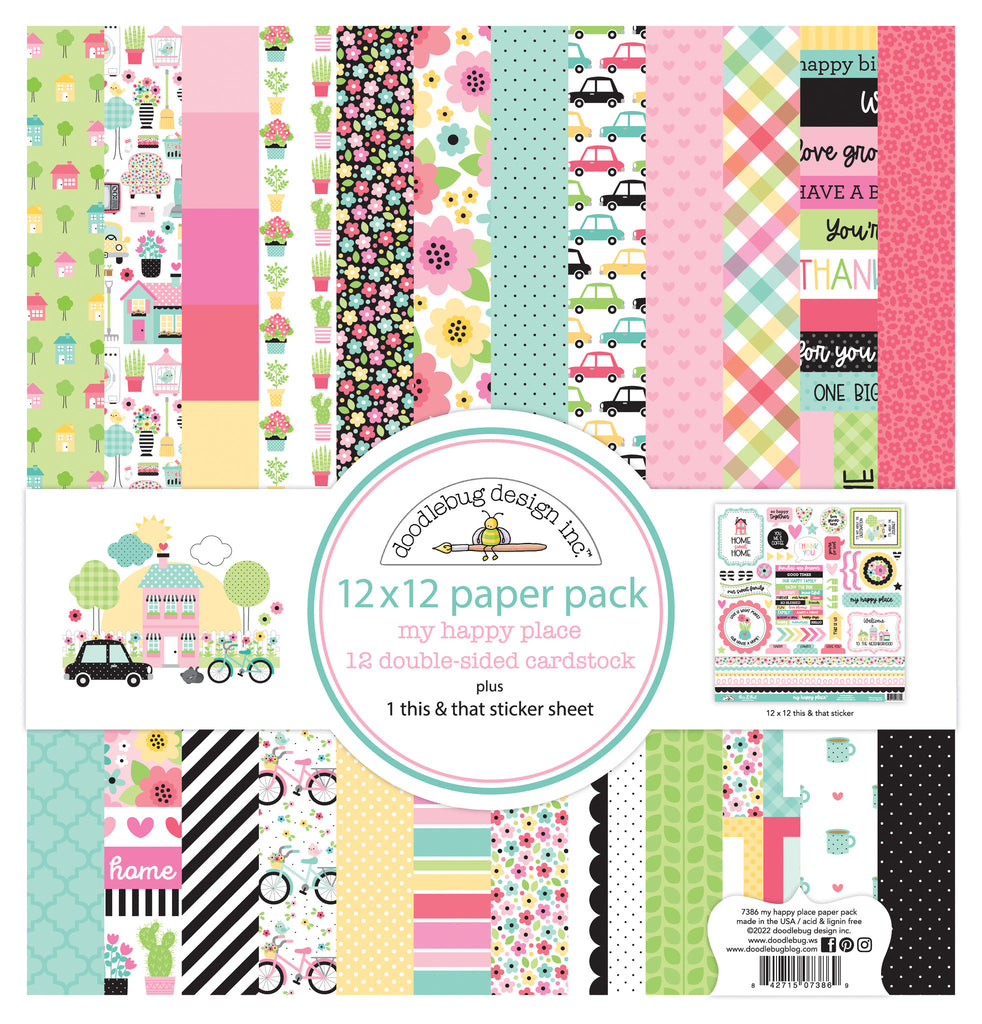 Doodlebug Design - My Happy Place Paper Pack 12x12"