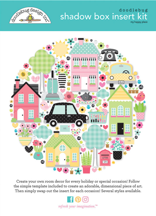 Doodlebug Design - My Happy Place Shadow Box Insert Kit