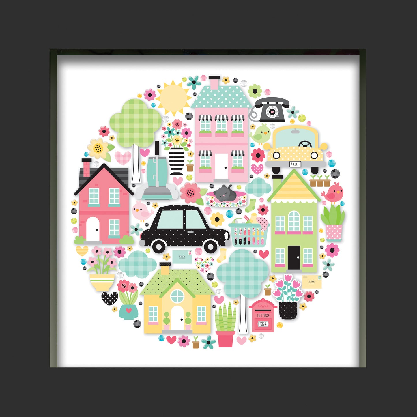 Doodlebug Design - My Happy Place Shadow Box Insert Kit