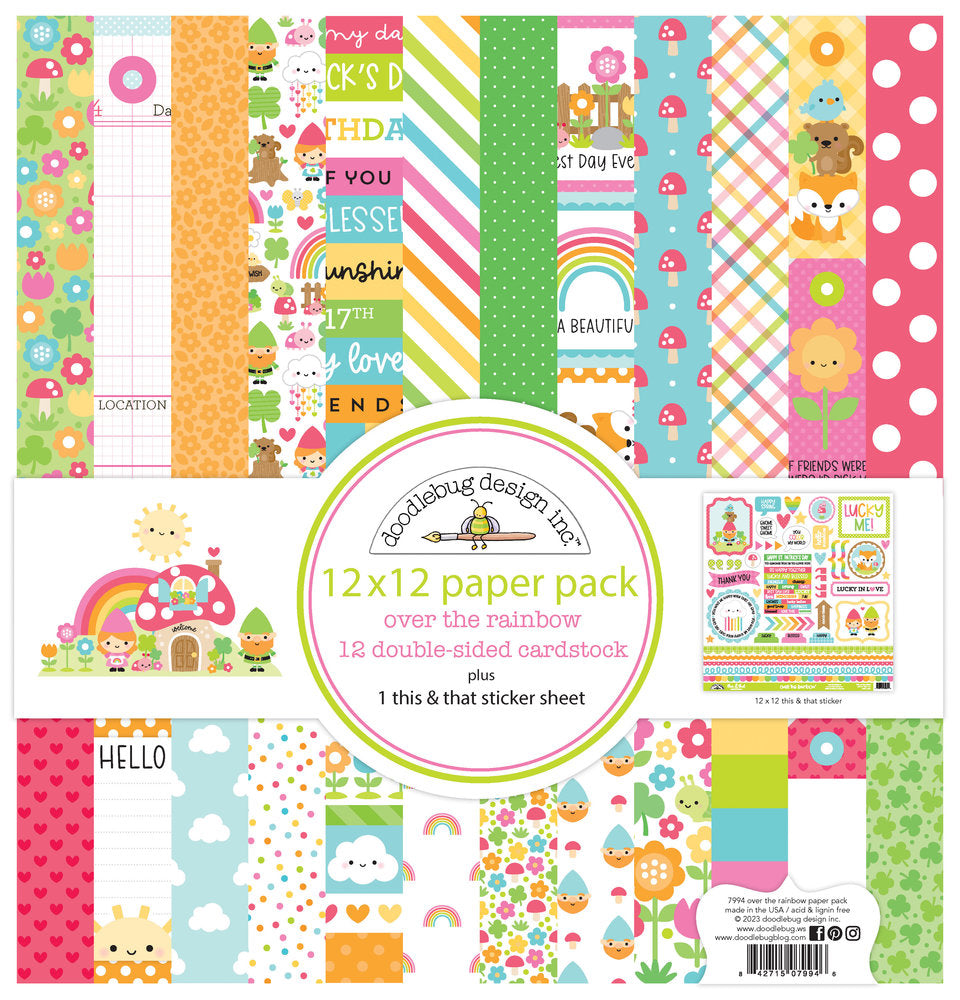 Doodlebug Design - Over The Rainbow 12x12 Inch Paper Pack