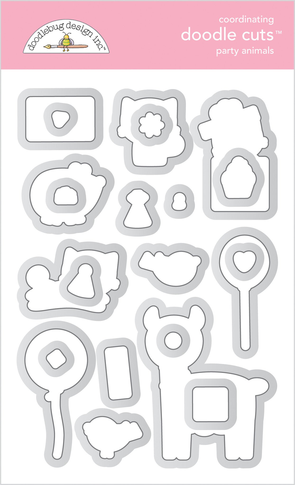 Doodlebug Design - Party Animals - Girl Doodle Cuts