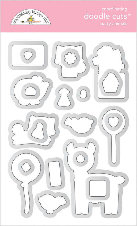 Doodlebug Design - Party Animals - Girl Doodle Cuts
