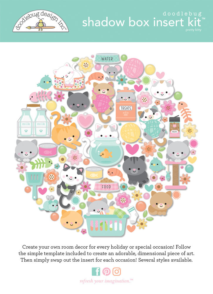 Doodlebug Design - Pretty Kitty Shadow Box Kit