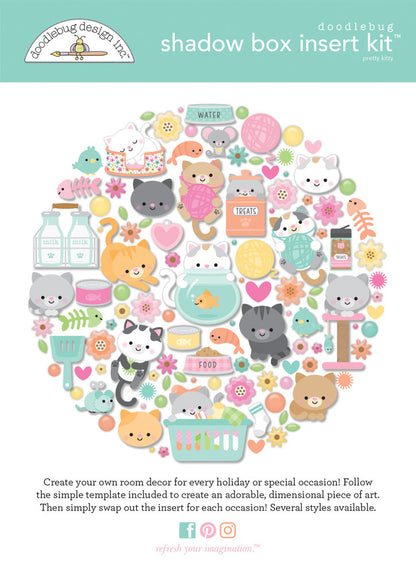 Doodlebug Design - Pretty Kitty Shadow Box Kit
