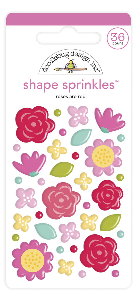 Doodlebug Design - Roses are Red Shape Sprinkles (36pcs)