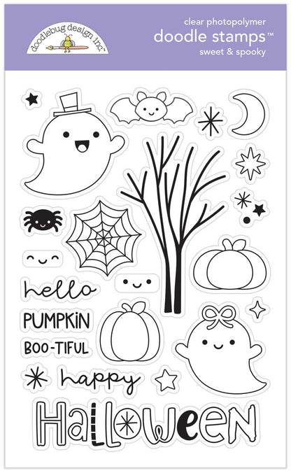 SET DEAL: Doodlebug Design - Sweet & Spooky Doodle Stamps + Metal Dies