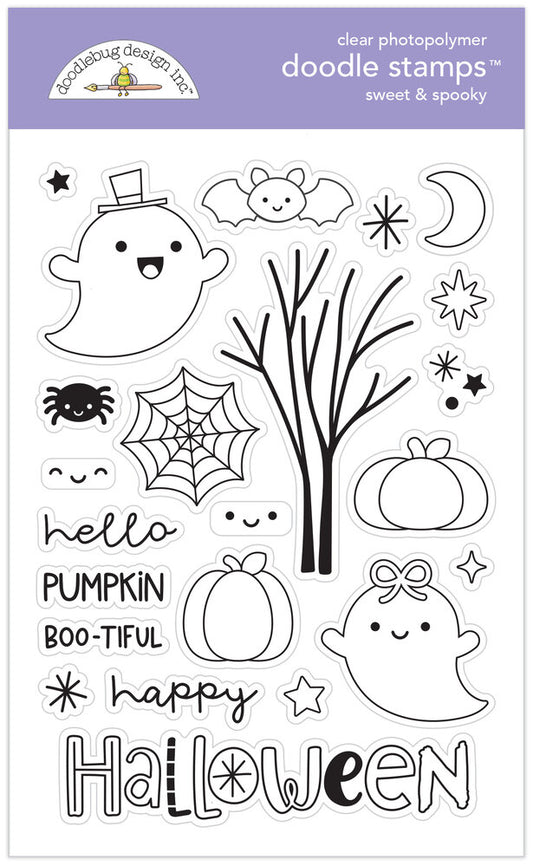 SET DEAL: Doodlebug Design - Sweet & Spooky Doodle Stamps + Metal Dies