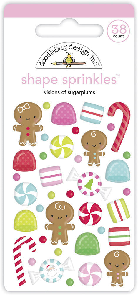 Doodlebug Design - Visions of Sugarplums Shape Sprinkles (38pcs)