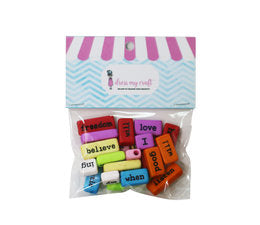 Dress My Craft - Sentiment Tiles Coloured (25pcs)