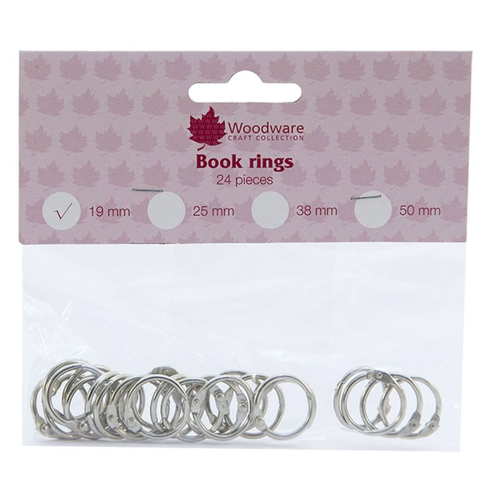 Woodware - Book Rings 19mm (24pcs)