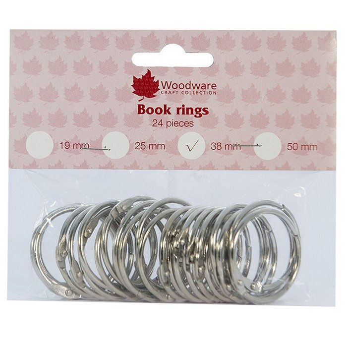 Woodware - Book Rings 38mm (24pcs)