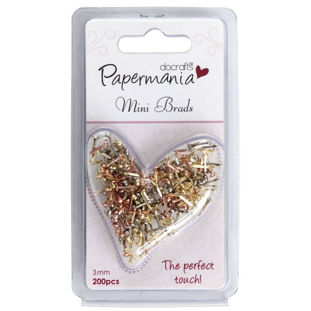 Papermania - Mini Brads Metallics Assorted Gloss (200pcs)