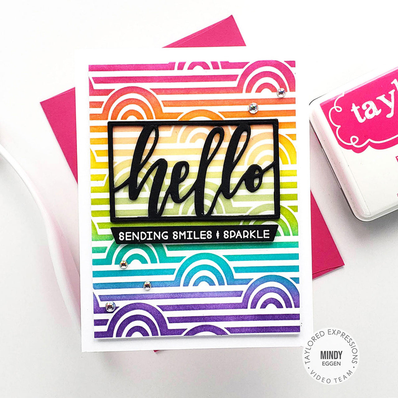 Taylored Expressions - Rainbow Repeat Stencil