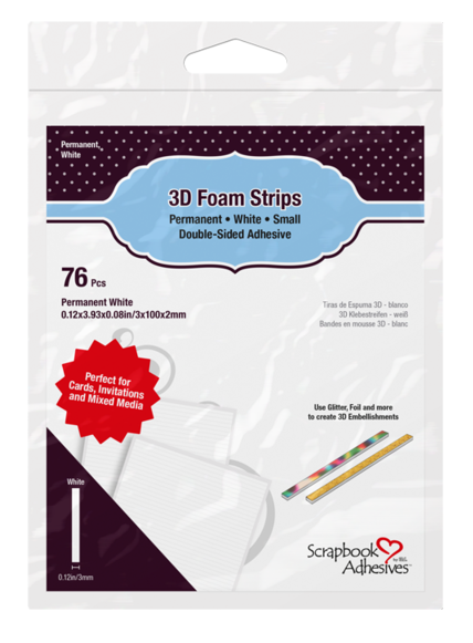 Scrapbook Adhesives - 3D Foam Strips White (76pcs)
