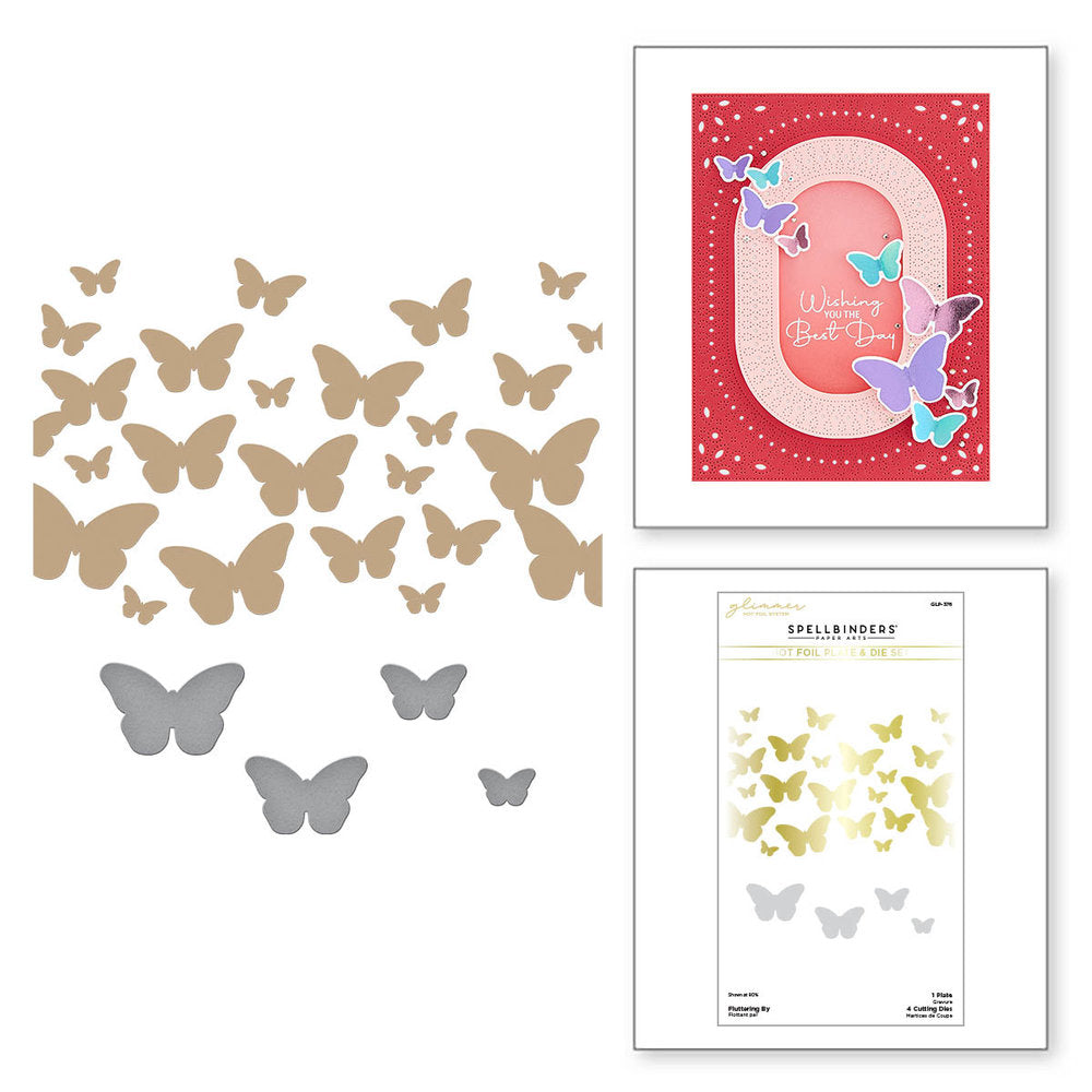 Spellbinders - Fluttering By Glimmer Hot Foil Plate & Die Set