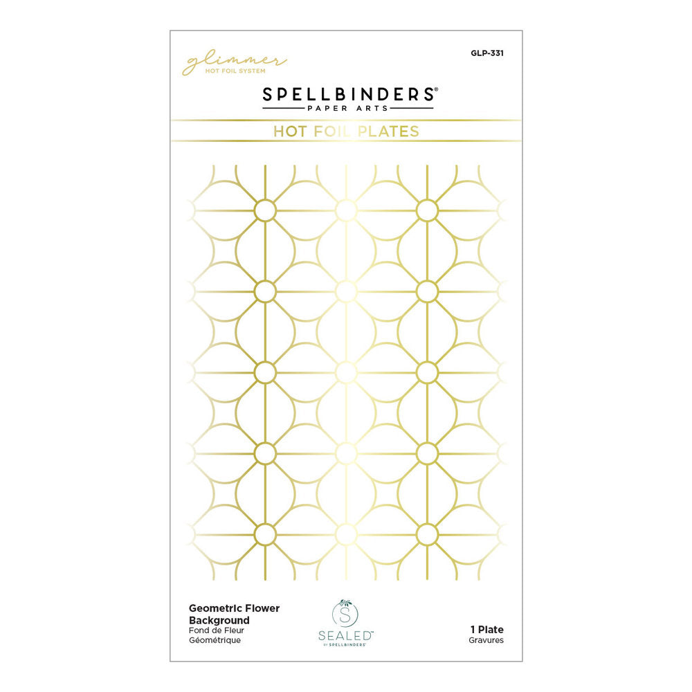 Spellbinders - Geometric Flower Background Glimmer Hot Foil Plate