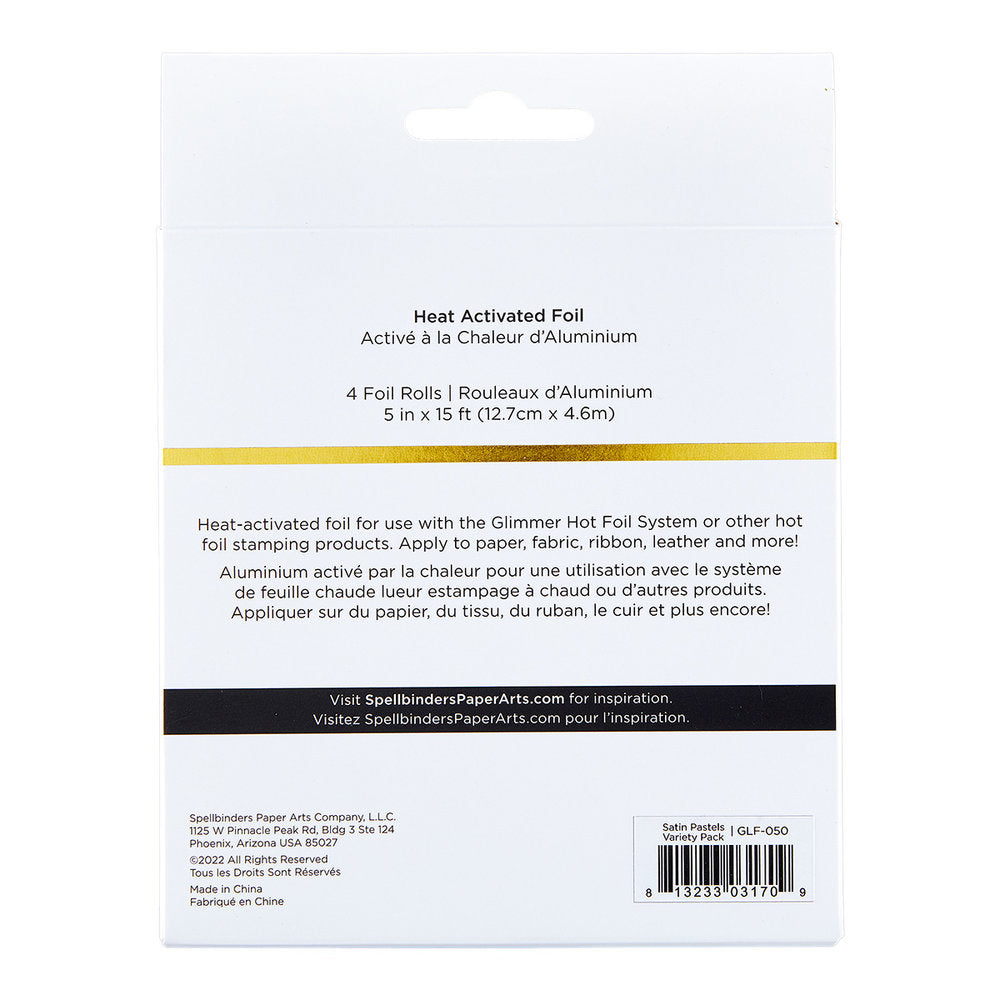 Spellbinders - Glimmer Hot Foil Satin Pastels Variety Pack (4 rolls)