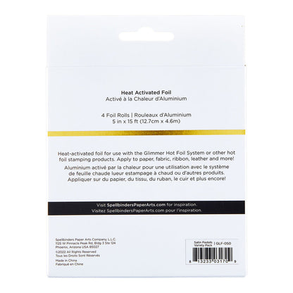 Spellbinders - Glimmer Hot Foil Satin Pastels Variety Pack (4 rolls)