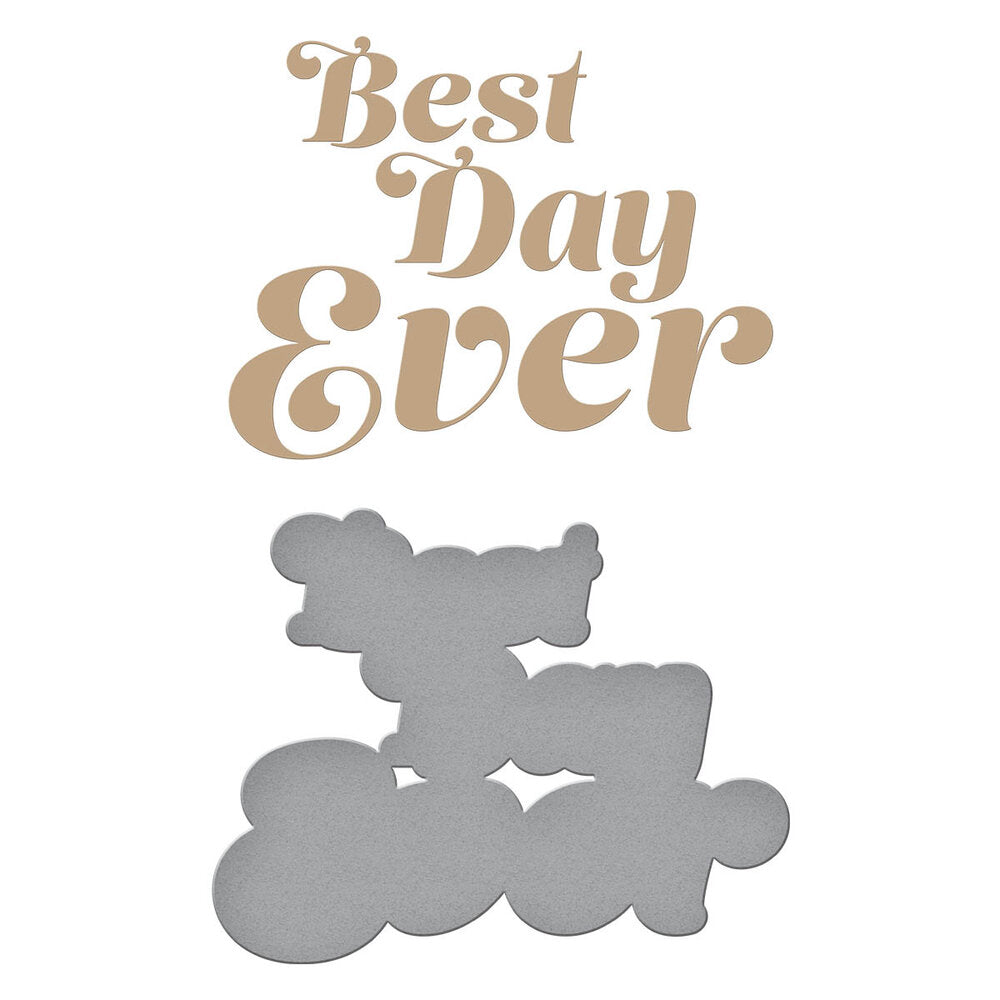 Spellbinders - Glimmering Best Day Hot Foil Plate & Die Set