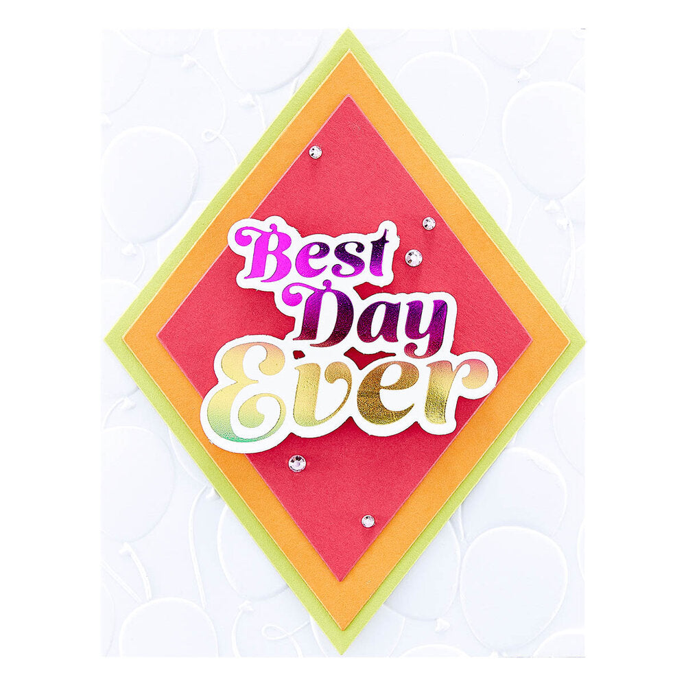 Spellbinders - Glimmering Best Day Hot Foil Plate & Die Set