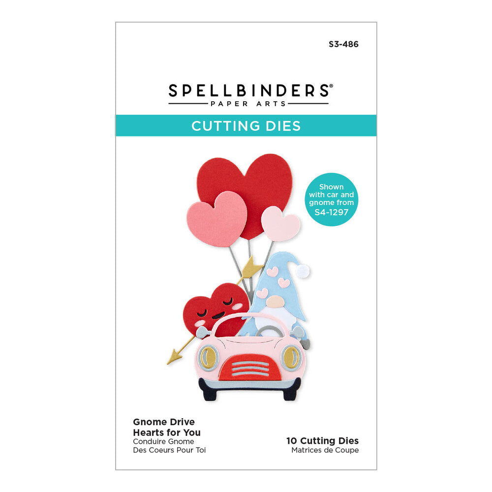 Spellbinders - Gnome Drive Hearts for You Etched Dies