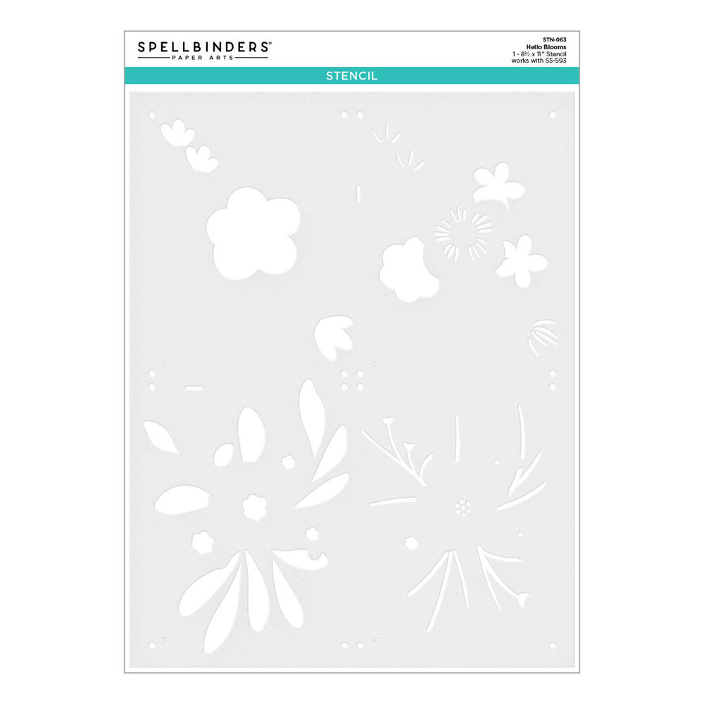 Spellbinders - Hello Blooms Stencil & Die Bundle