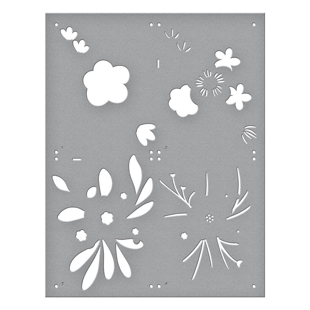 Spellbinders - Hello Blooms Stencil & Die Bundle