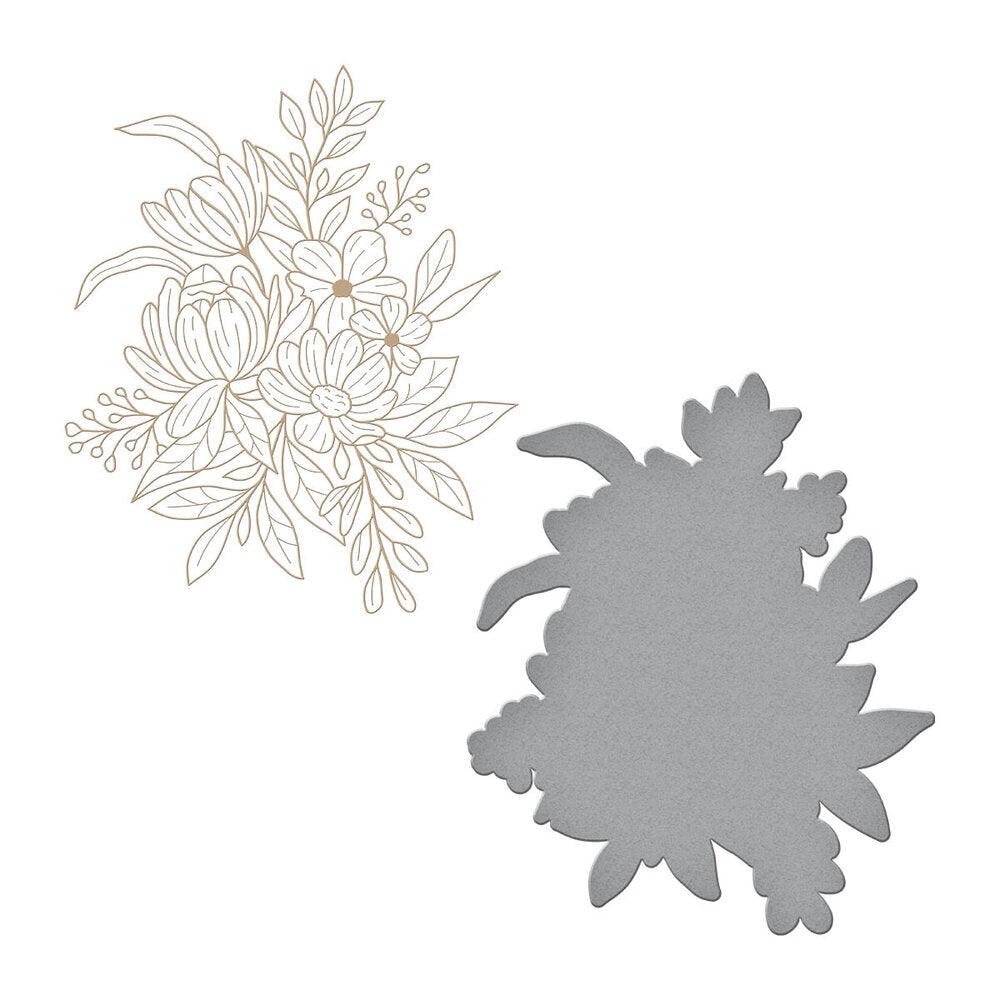 Spellbinders - Hexi-Gem Blooms Glimmer Hot Foil Plate & Die Set