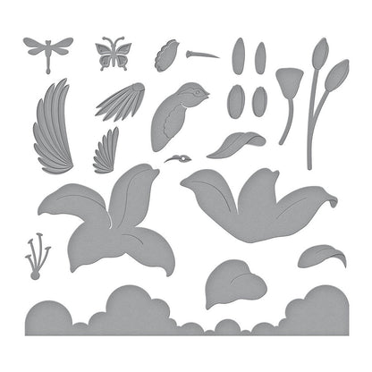 Spellbinders - Hummingbird and Lily Etched Dies