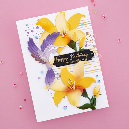 Spellbinders - Hummingbird and Lily Etched Dies