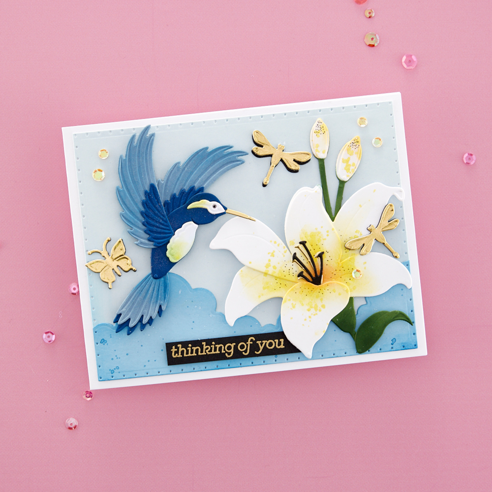 Spellbinders - Hummingbird and Lily Etched Dies