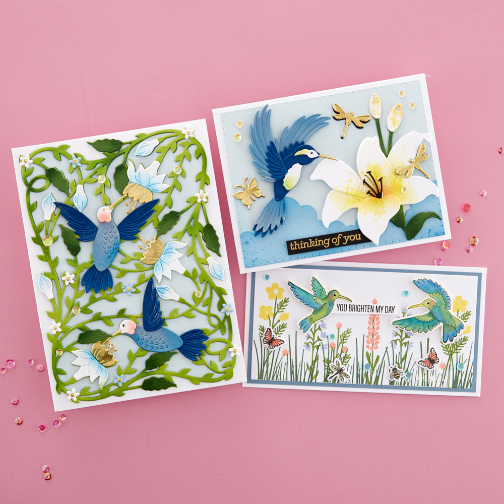 Spellbinders - Hummingbird and Lily Etched Dies