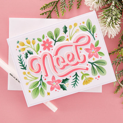 Spellbinders - Layered Noel Foliage Stencil & Die Bundle