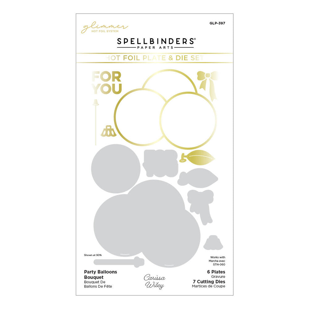 Spellbinders - Party Balloons Bouquet Glimmer Hot Foil Plate & Die Set
