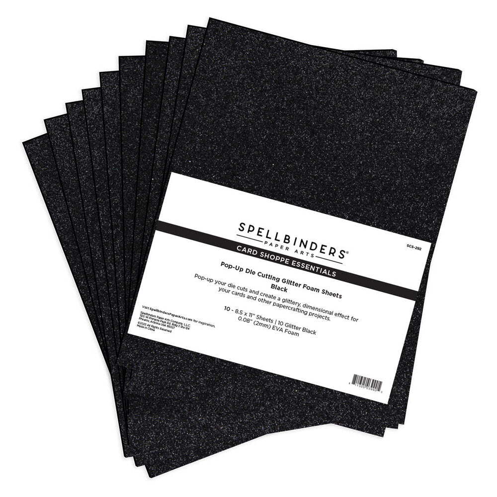 Spellbinders - Pop-Up Die Cutting Glitter Foam Sheets Black (10 pcs)