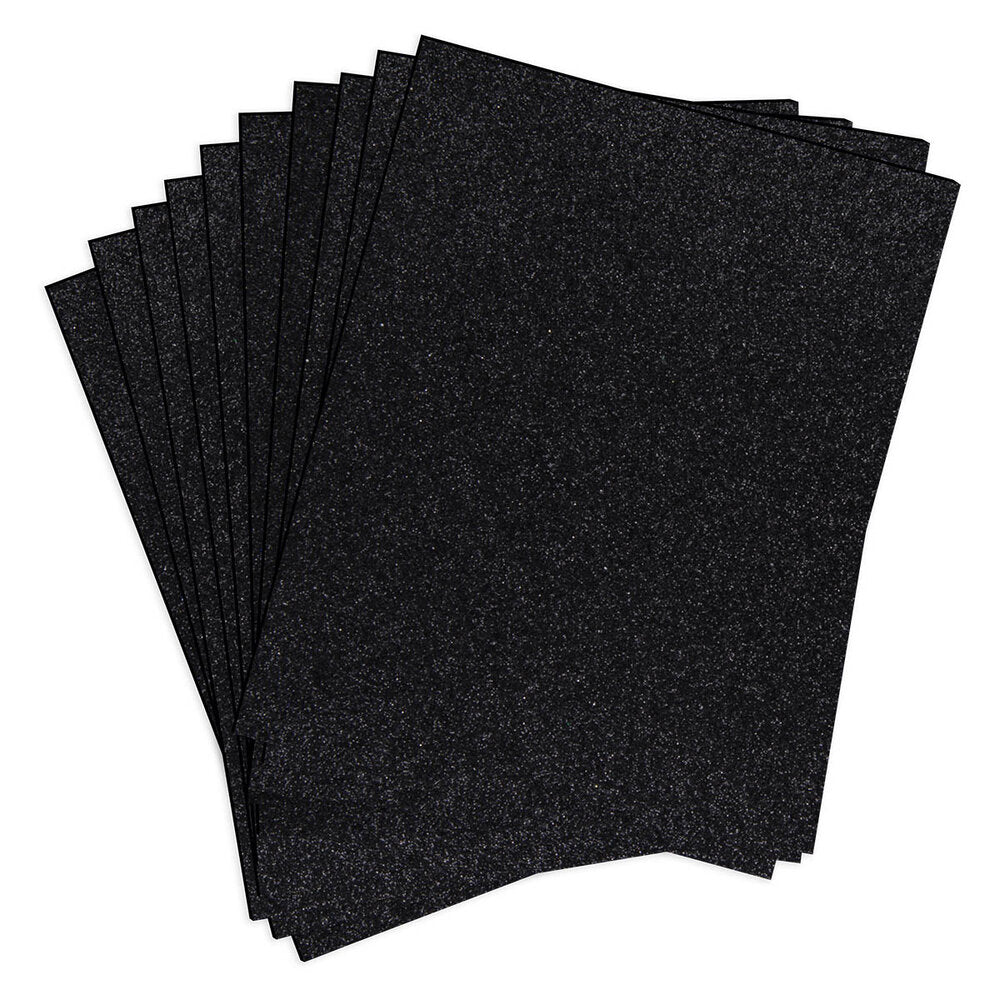 Spellbinders - Pop-Up Die Cutting Glitter Foam Sheets Black (10 pcs)