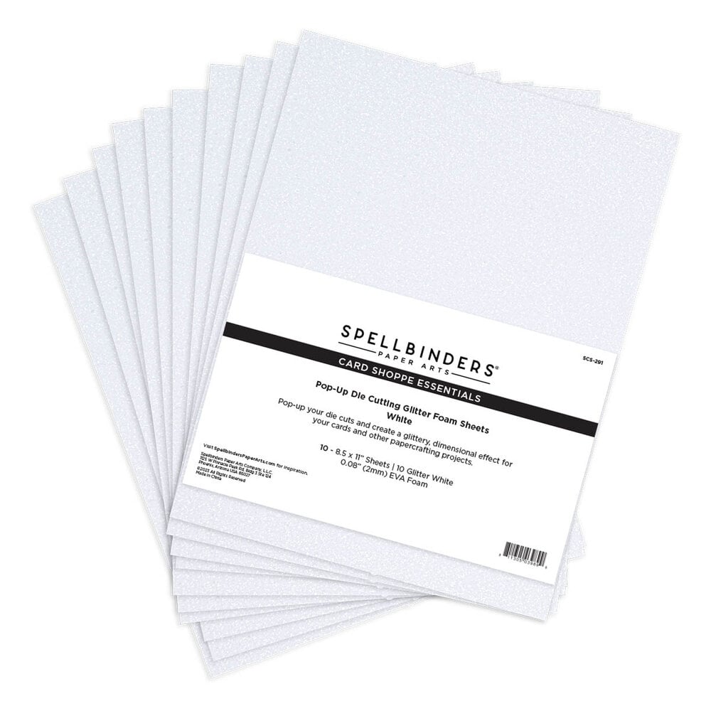 Spellbinders Card Shoppe Essentials Foam Sheets 8.5 inch X11 inch 7 White 3 Black