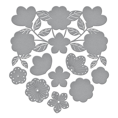 Spellbinders - Stitched Floral Flip Frame Etched Dies