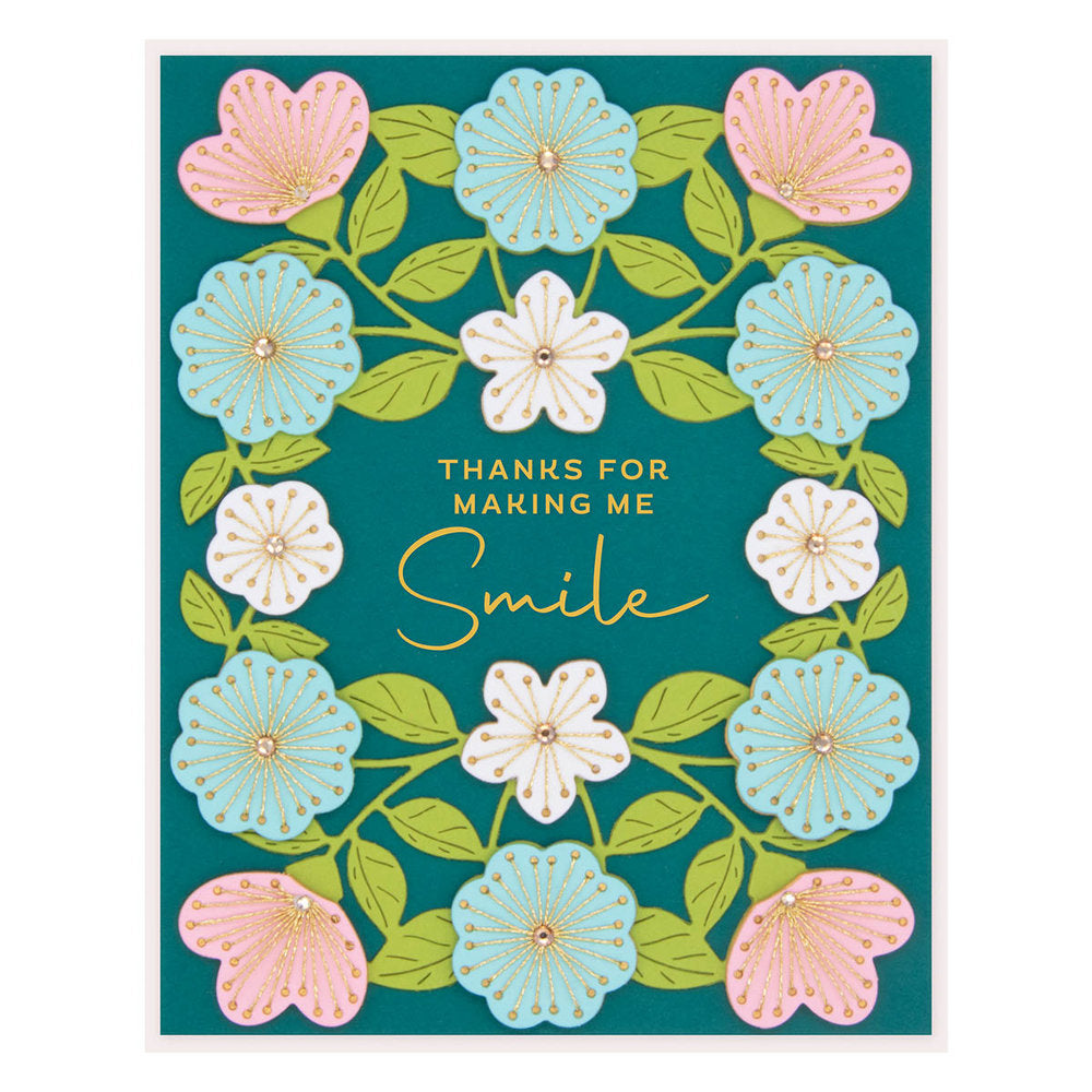 Spellbinders - Stitched Floral Flip Frame Etched Dies