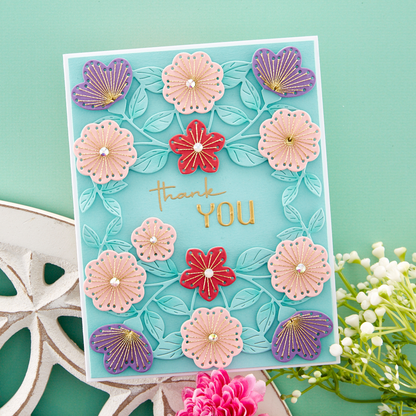 Spellbinders - Stitched Floral Flip Frame Etched Dies