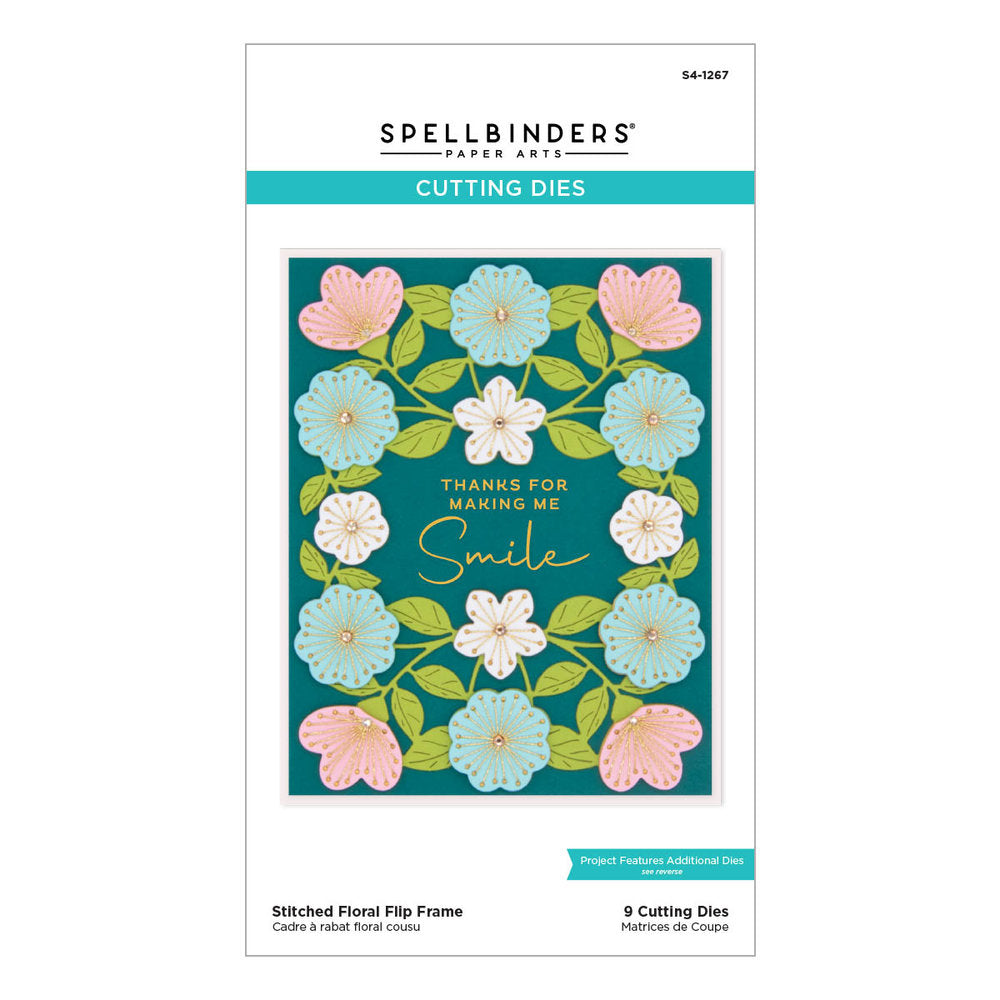 Spellbinders - Stitched Floral Flip Frame Etched Dies