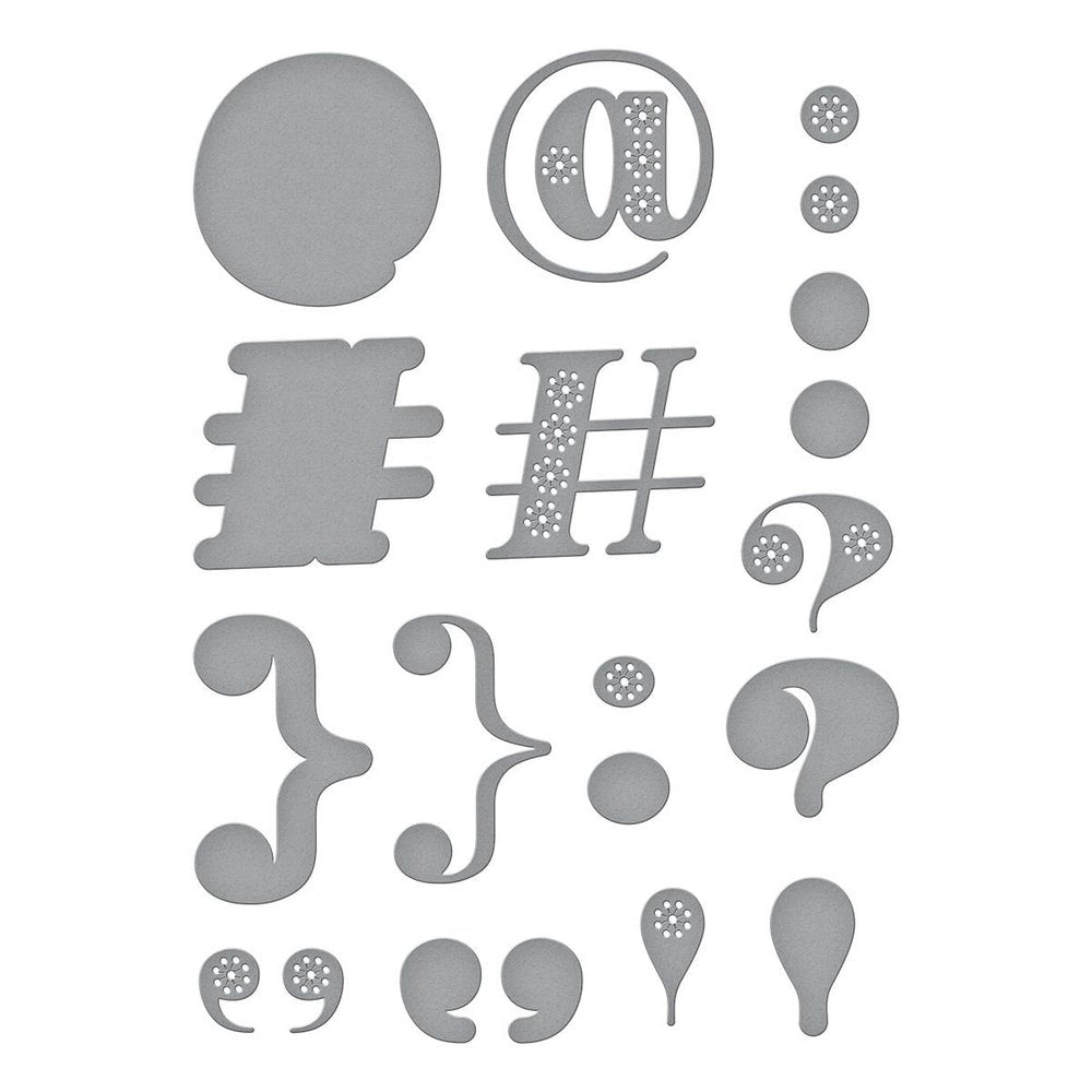 Spellbinders - Stitched Punctuation and Symbols Etched Dies